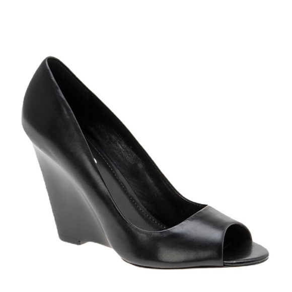 Aldo Shoes - Aldo Ortwine Peeptoe Black Wedge Heels